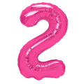 Folienballon Zahl Nr. 2 pink 86cm