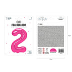 Folienballon Zahl Nr. 2 pink 86cm