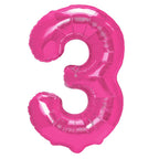 Folienballon Zahl Nr. 3 pink 86cm