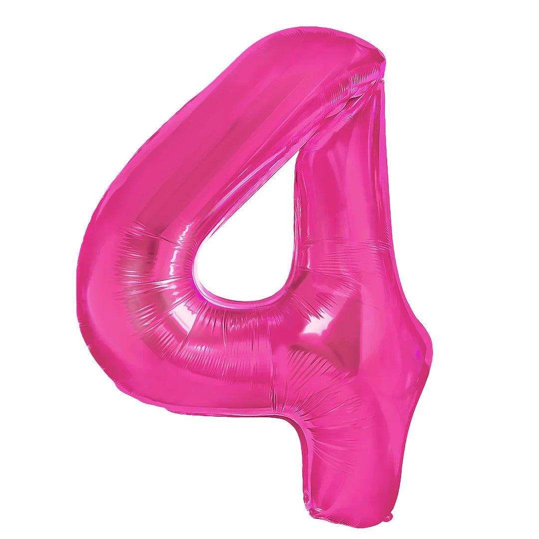 Folienballon Zahl Nr. 4 pink 86cm
