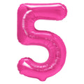 Folienballon Zahl Nr. 5 pink 86cm
