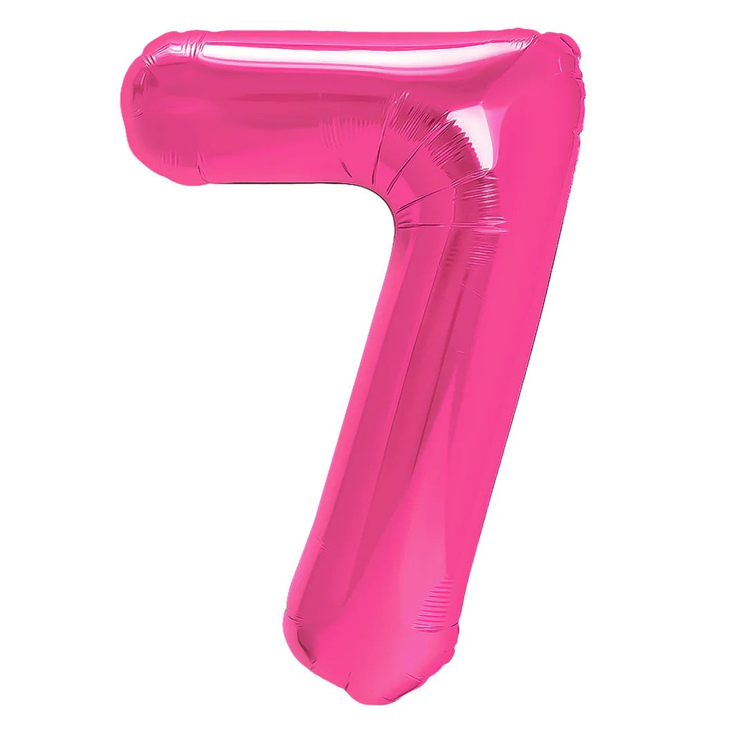 Folienballon Zahl Nr. 7 pink 86cm