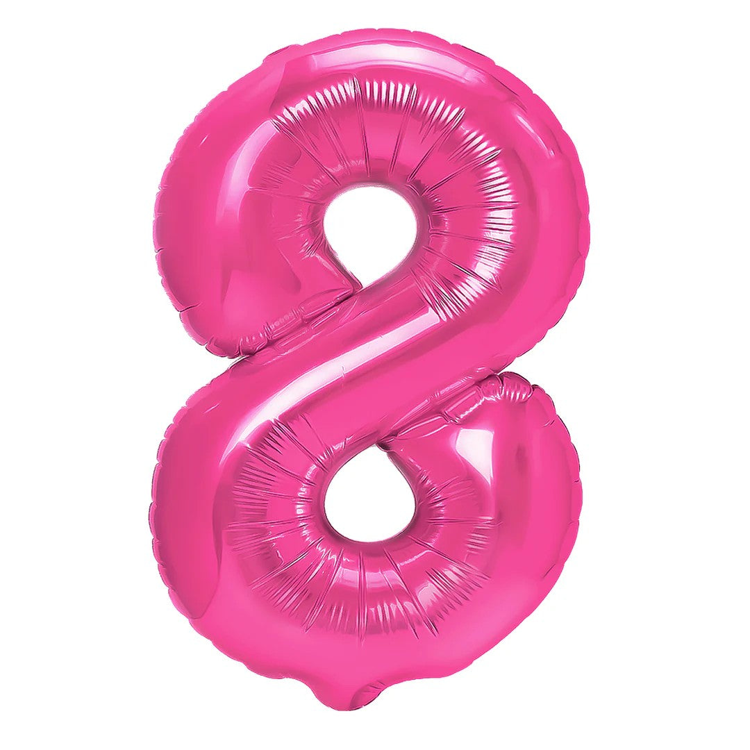 Folienballon Zahl Nr. 8 pink 86cm