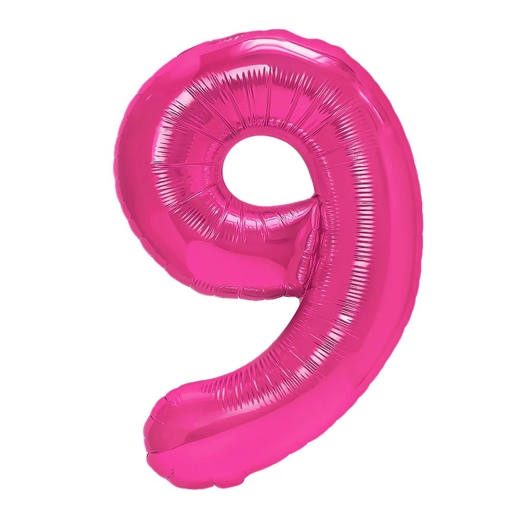 Folienballon Zahl Nr. 9 pink 86cm