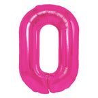 Folienballon Zahl Nr. 0 pink 86cm