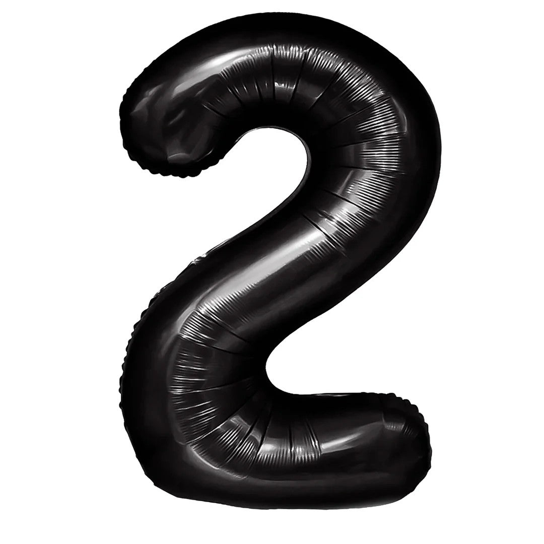 Folienballon Zahl Nr. 2 schwarz 86cm