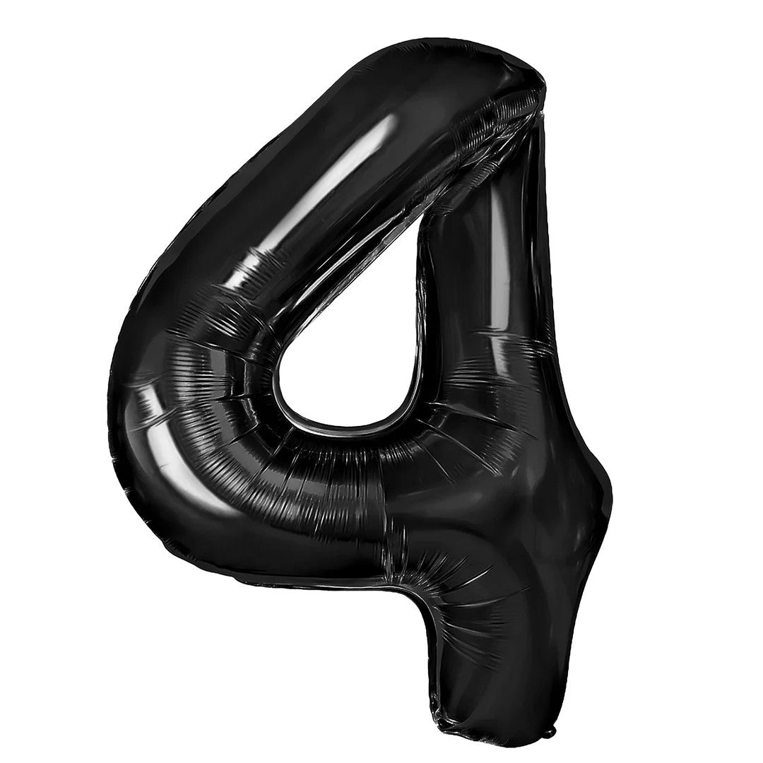 Folienballon Zahl Nr. 4 schwarz 86cm