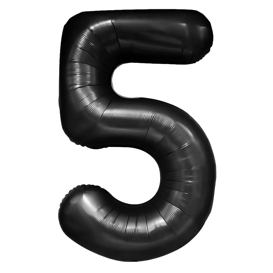 Folienballon Zahl Nr. 5 schwarz 86cm