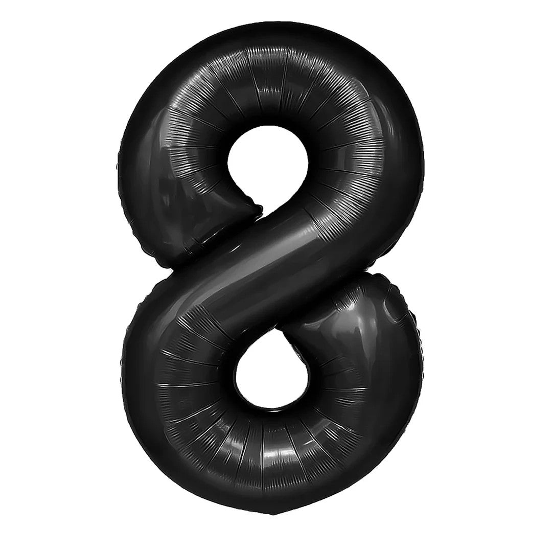 Folienballon Zahl Nr. 8 schwarz 86cm