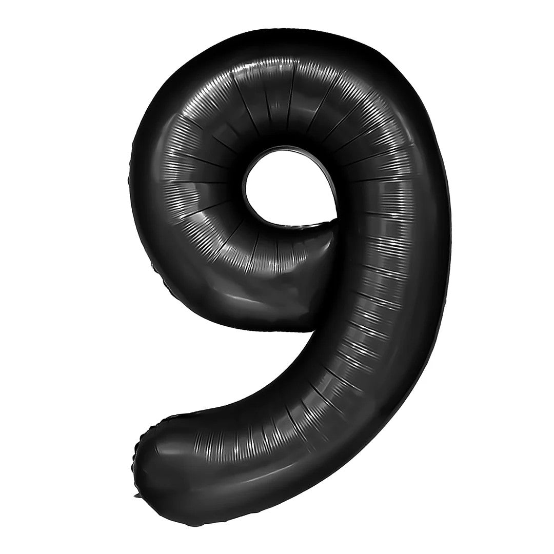 Folienballon Zahl Nr. 9 schwarz 86cm