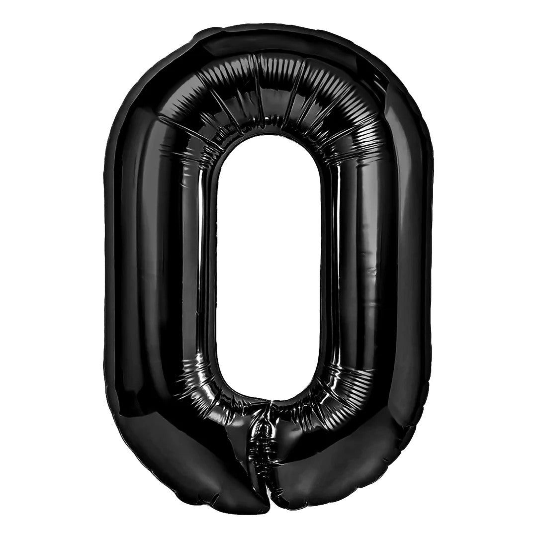 Folienballon Zahl Nr. 0 schwarz 86cm