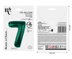 Folienballon Zahl Nr. 7 dunkelgrün 86cm