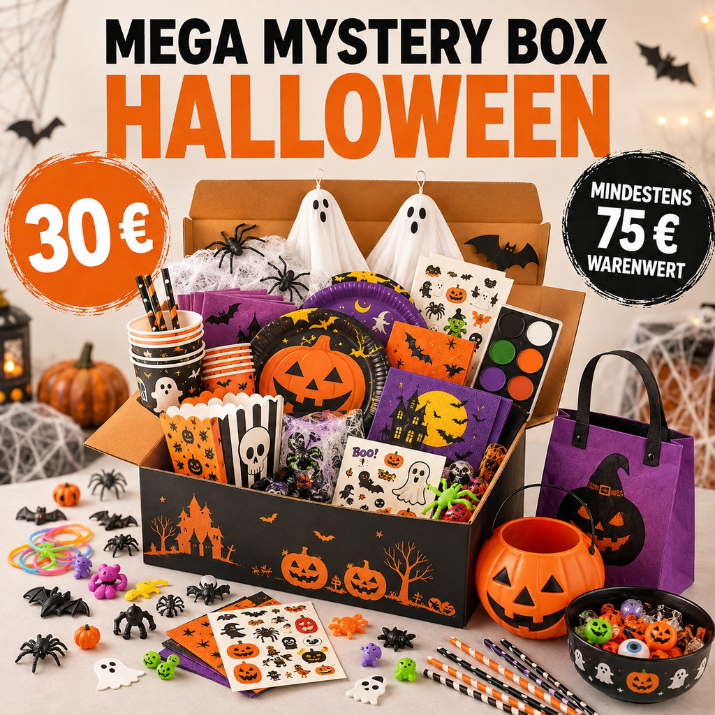 Mega Mystery Box Halloween Deko – mind. 75 € Warenwert – Überraschungsbox