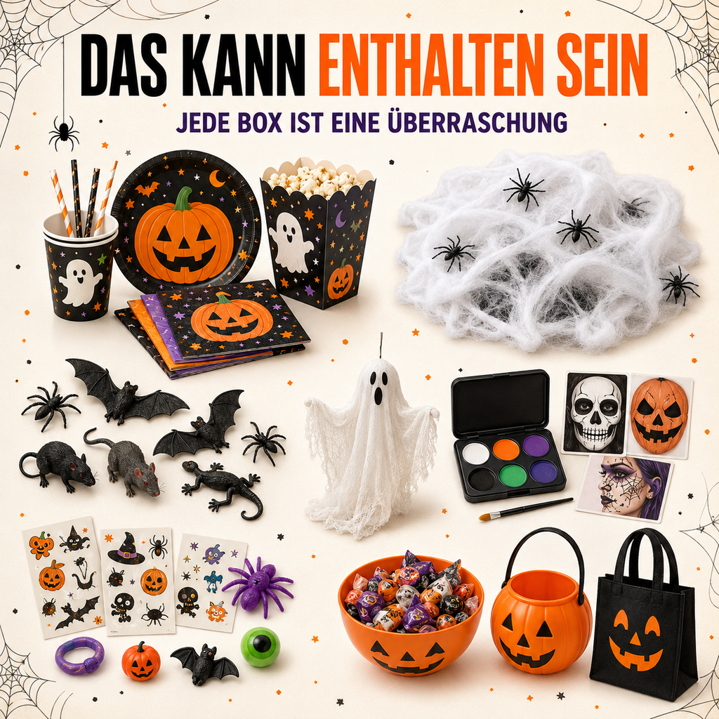 Mega Mystery Box Halloween Deko – mind. 75 € Warenwert – Überraschungsbox
