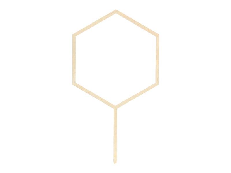 Cake Topper Holz Sechseck 24cm