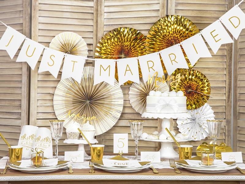 Wimpelkette Just Married weiß 20x77cm