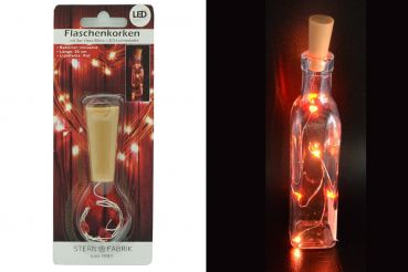 Flaschenkorken Kunststoff LED 5 Herzen Lichterkette 50cm
