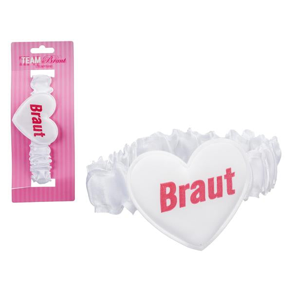 Strumpfband weiß Herz Braut