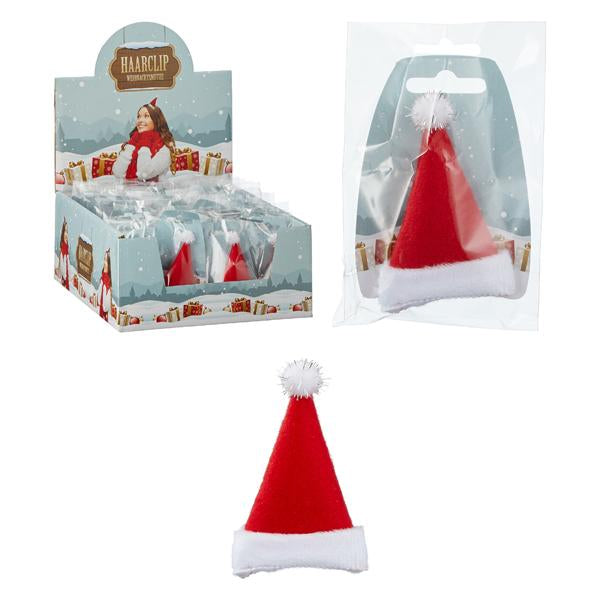 Haarclip Weihnachtsmütze 8cm