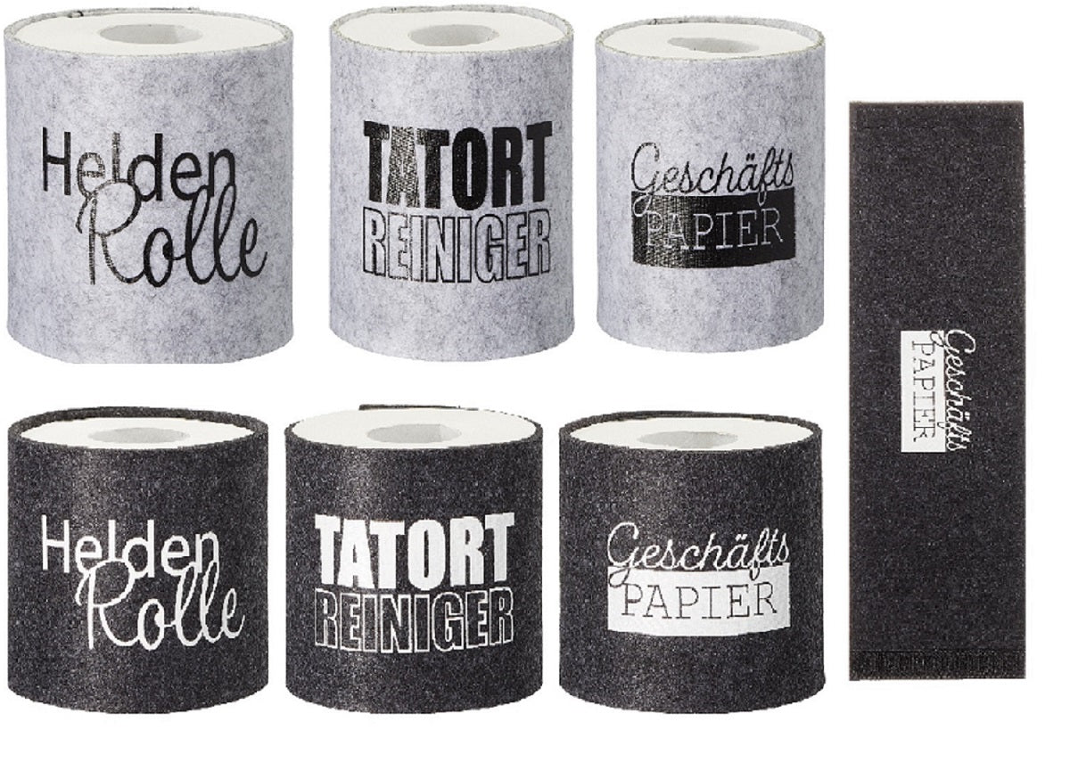 Toilettenpapier Klo Filz Banderole farblich sortiert