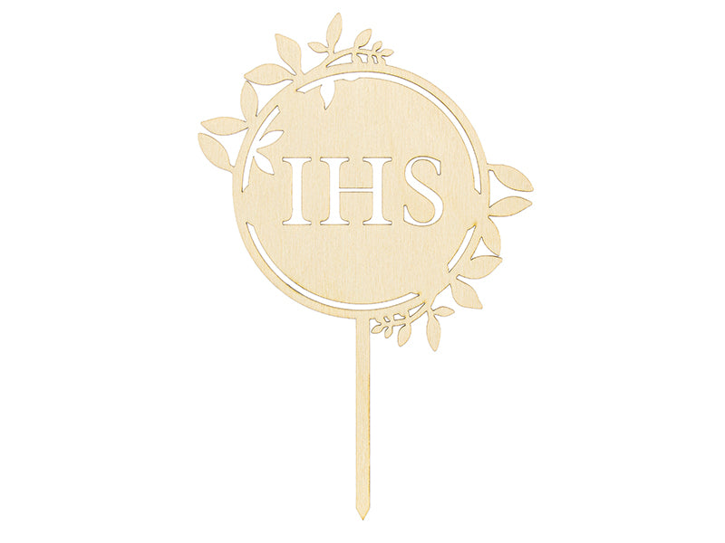 Cake Topper Erstkommunion Holz IHS 23cm