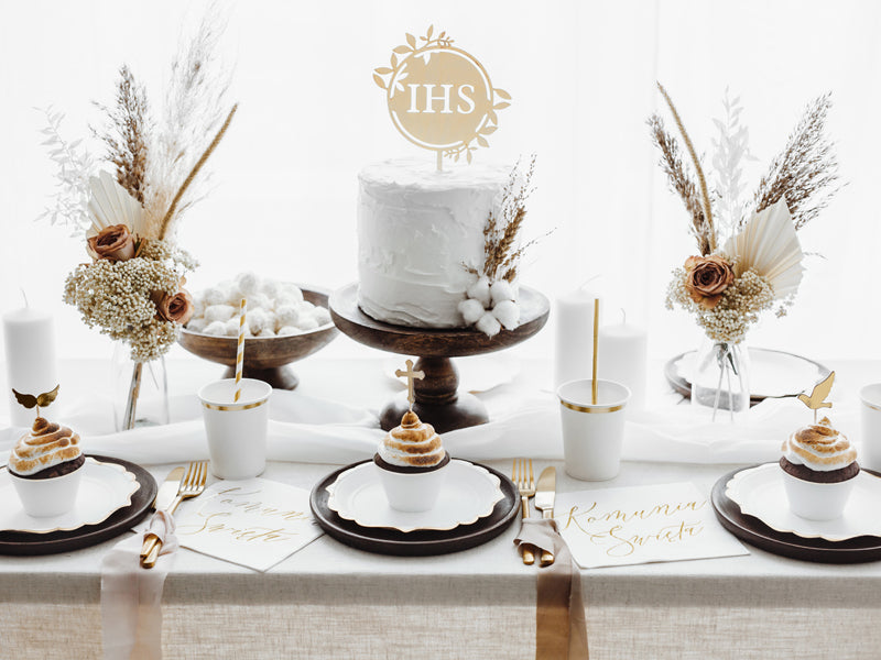 Cake Topper Erstkommunion Holz IHS 23cm