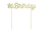 Cake Topper 1st Birthday gold 21cm