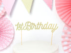 Cake Topper 1st Birthday gold 21cm