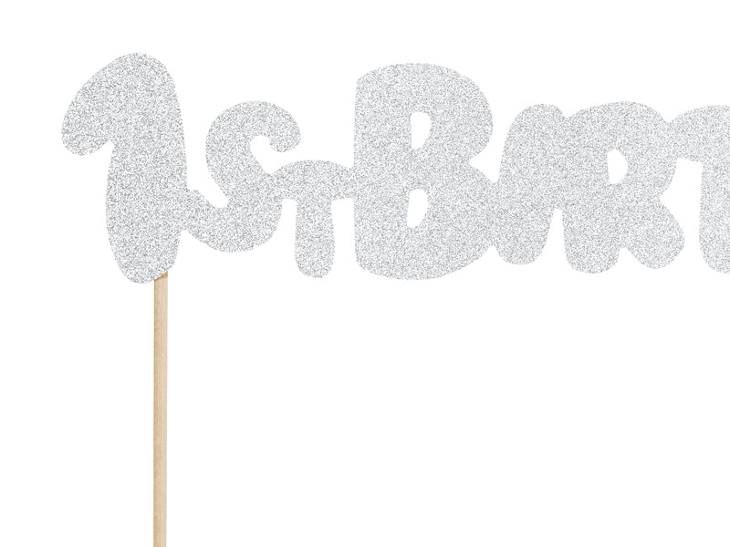 Cake Topper 1st Birthday silber 19,5cm