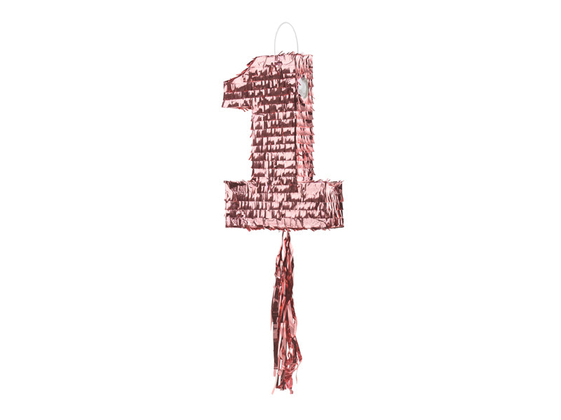 Pinata Zahl Nr. 1 rosegold 40cm