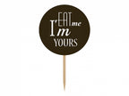 6x Cake Topper Sweet Love schwarz weiß 9cm