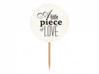 6x Cake Topper Sweet Love schwarz weiß 9cm