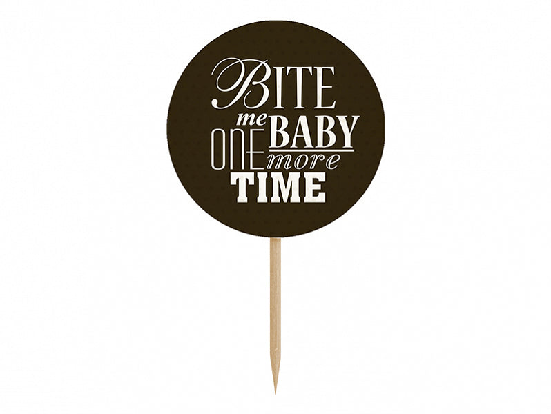 6x Cake Topper Sweet Love schwarz weiß 9cm