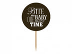6x Cake Topper Sweet Love schwarz weiß 9cm