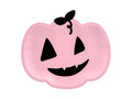 6x Papierteller Kürbis pink schwarz 25 x 22cm
