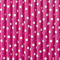 10x Papierstrohhalm pink Punkte weiß