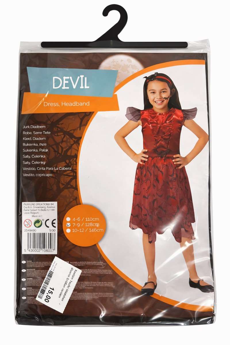 Kostüm Teufel Mädchen Kleid rot