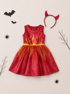 Kostüm Teufel Mädchen (4-6 Jahre) 116cm Kleid und Hörner