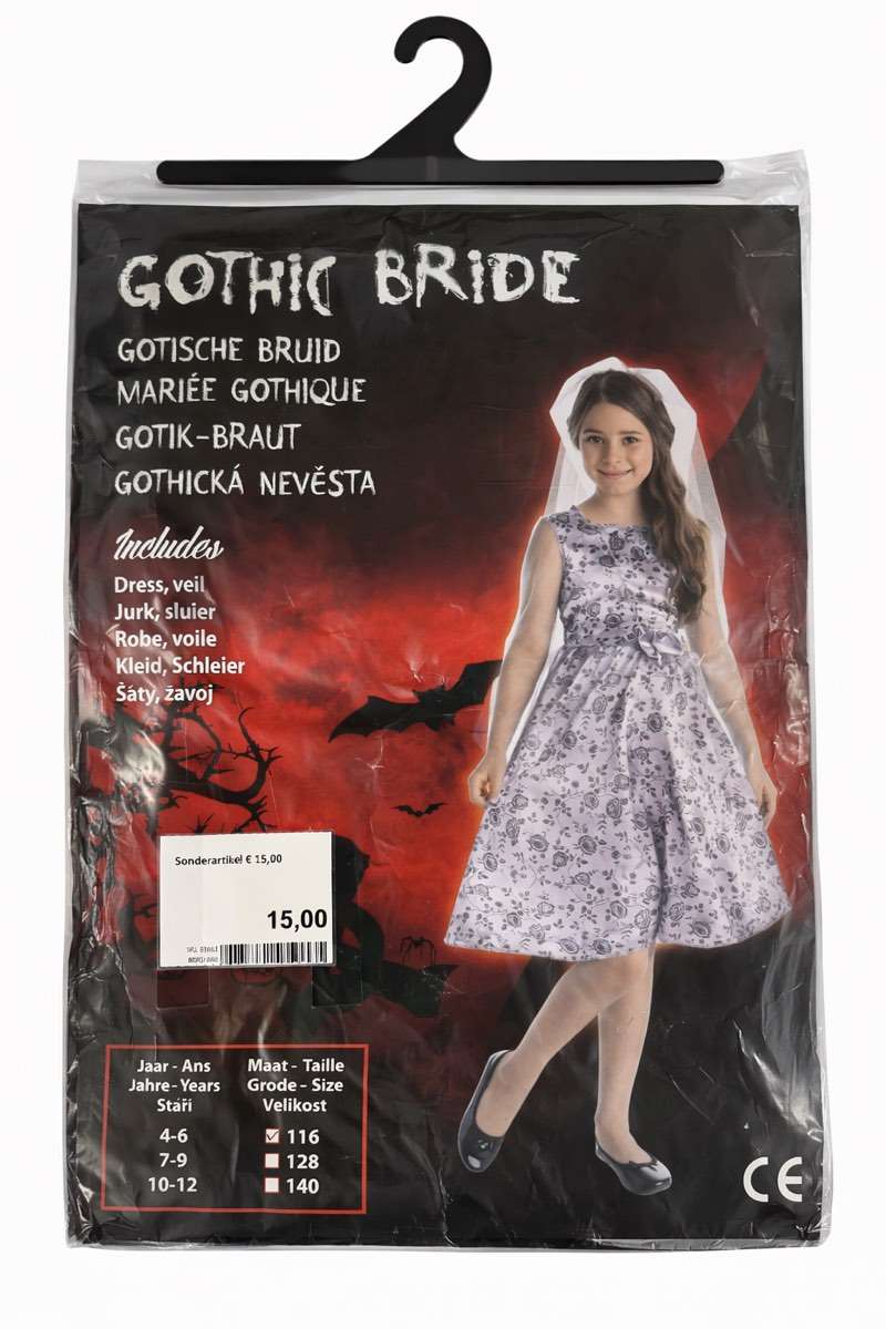 Kostüm Braut Gotik 4-6 Jahre (116cm)