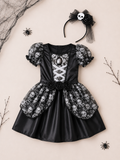 Kostüm Gothic Rosenprinzessin Mädchen (4-6 Jahre) 110 cm Kleid Haarreif