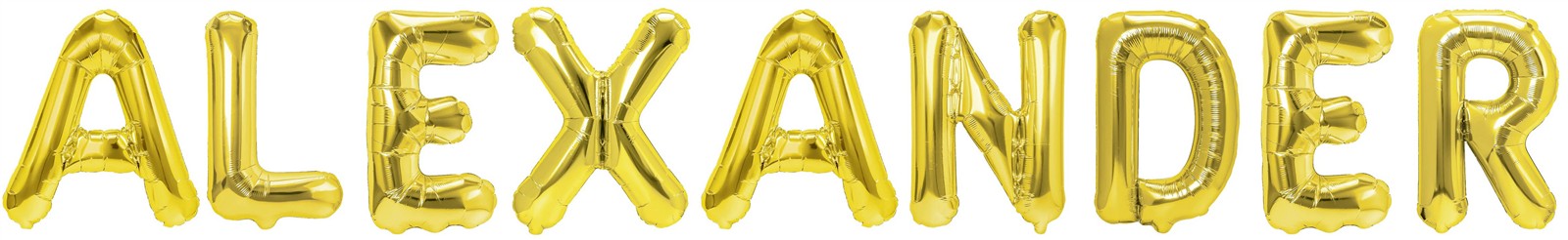 Folienballon Schriftzug männliche Namen (Alexander) 35cm Höhe