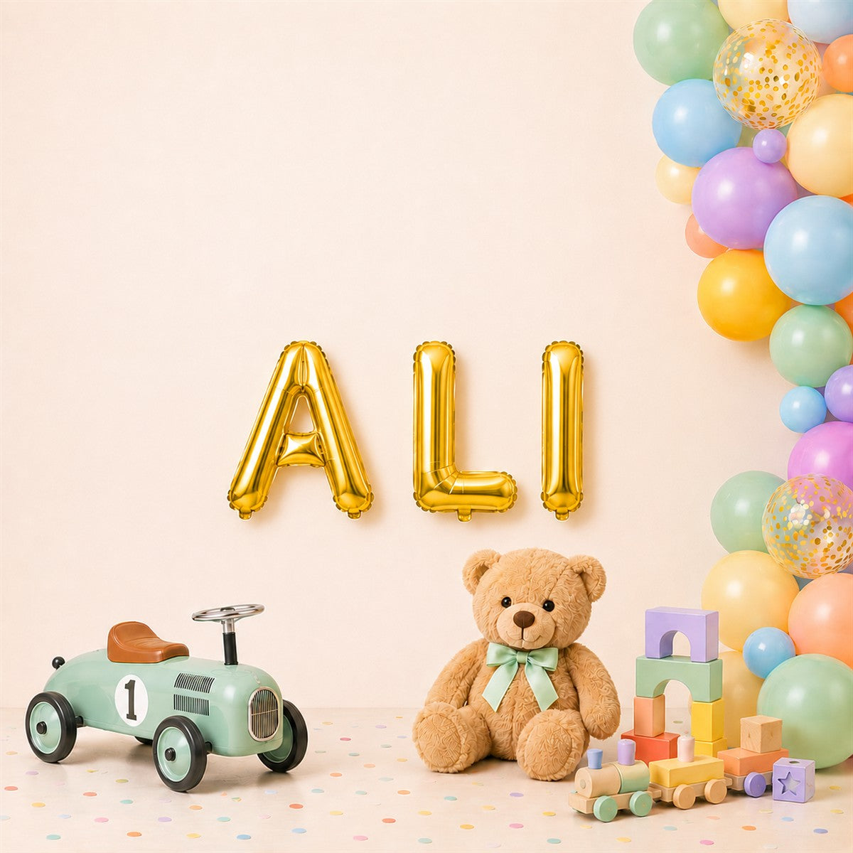 Folienballon Schriftzug männliche Namen (Ali) 35cm Höhe