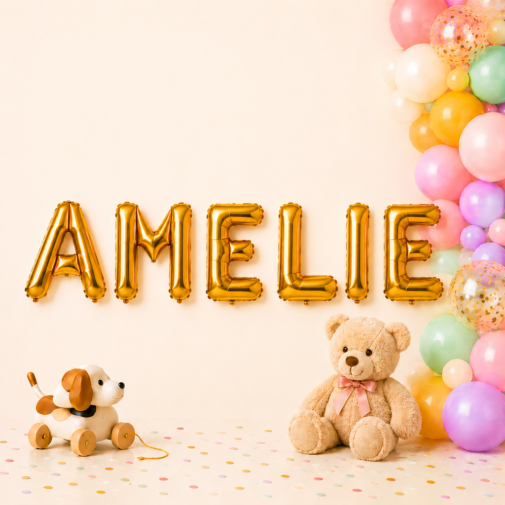 Folienballon Schriftzug weibliche Namen (Amelie) 35cm Höhe