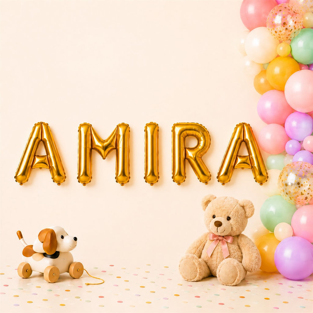 Folienballon Schriftzug weibliche Namen (Amira) 35cm Höhe
