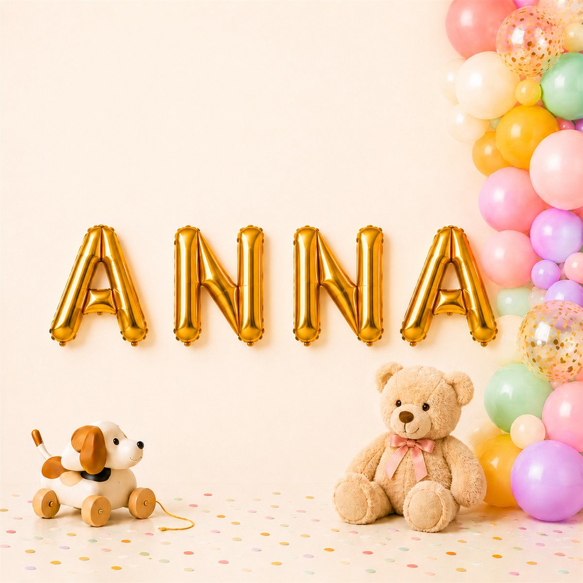 Folienballon Schriftzug weibliche Namen (Anna) 35cm Höhe