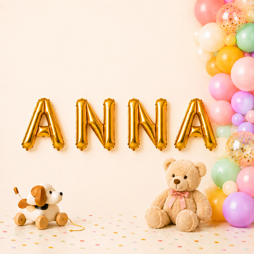 Folienballon Schriftzug weibliche Namen (Anna) 35cm Höhe