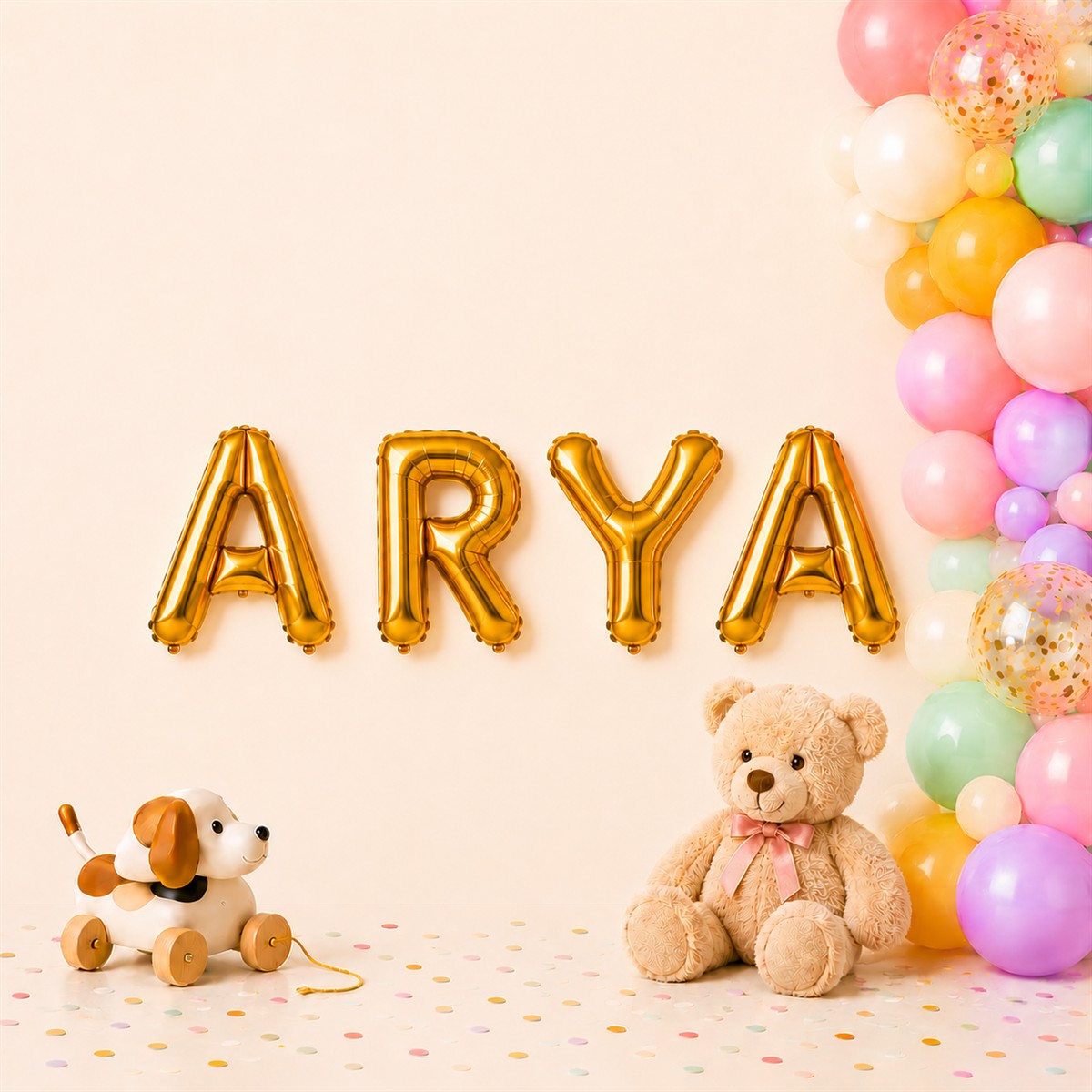 Folienballon Schriftzug weibliche Namen (Arya) 35cm Höhe