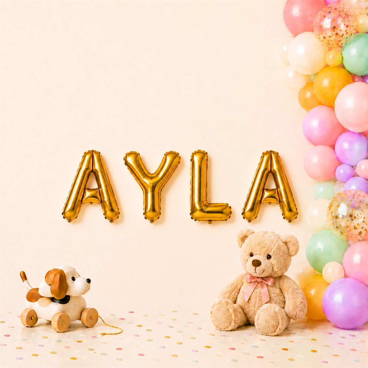 Folienballon Schriftzug weibliche Namen (Ayla) 35cm Höhe