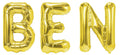Folienballon Schriftzug männliche Namen (Ben) 35cm Höhe