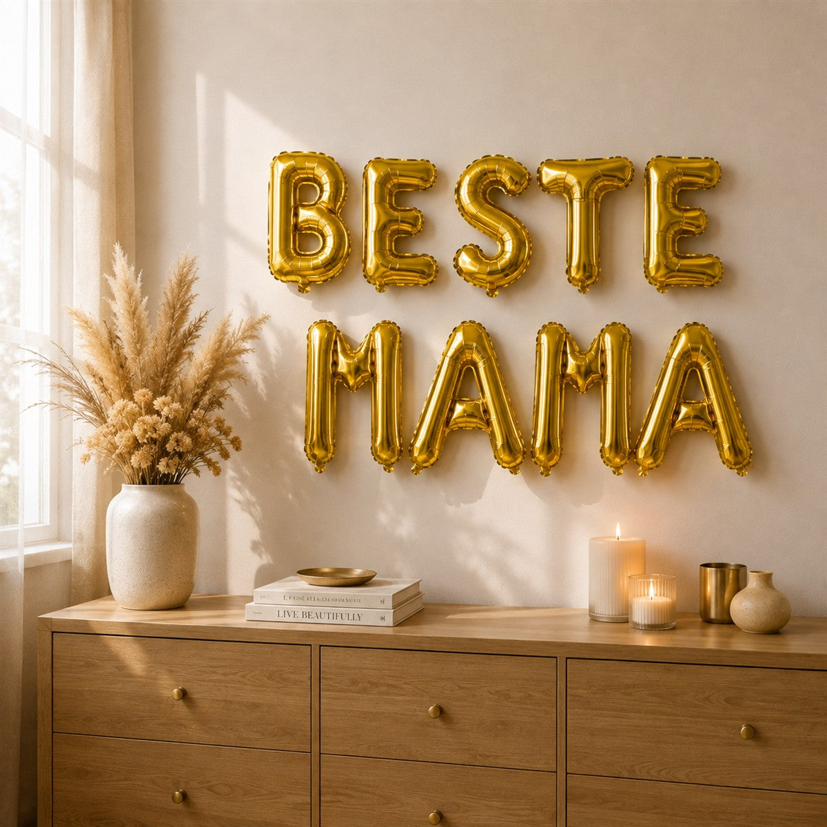 Folienballon Schriftzug (Beste Mama) - Gold, 35 cm